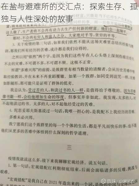 在盐与避难所的交汇点：探索生存、孤独与人性深处的故事