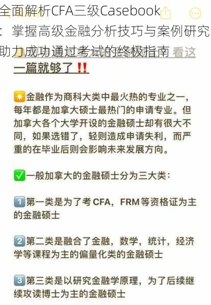 全面解析CFA三级Casebook：掌握高级金融分析技巧与案例研究，助力成功通过考试的终极指南