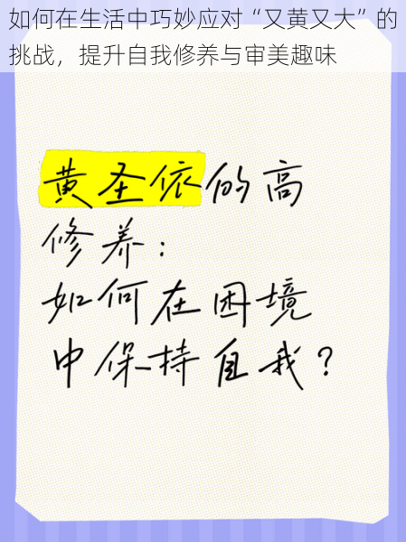 如何在生活中巧妙应对“又黄又大”的挑战，提升自我修养与审美趣味