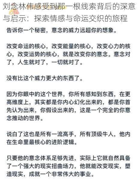 刘念林伟感受到那一根线索背后的深意与启示：探索情感与命运交织的旅程