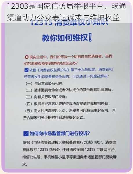 12303是国家信访局举报平台，畅通渠道助力公众表达诉求与维护权益