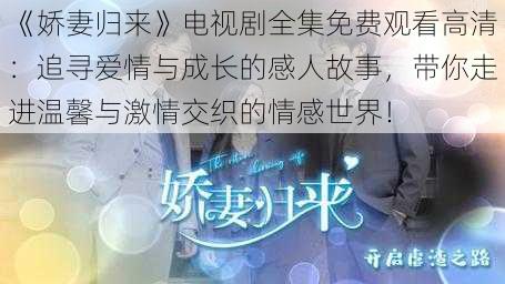 《娇妻归来》电视剧全集免费观看高清：追寻爱情与成长的感人故事，带你走进温馨与激情交织的情感世界！