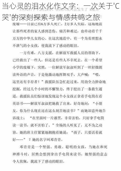 当心灵的泪水化作文字：一次关于'C哭'的深刻探索与情感共鸣之旅