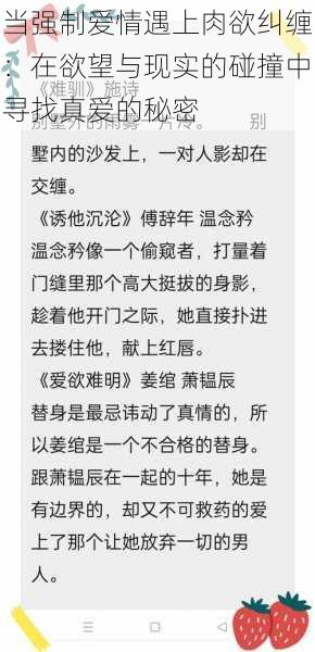 当强制爱情遇上肉欲纠缠：在欲望与现实的碰撞中寻找真爱的秘密