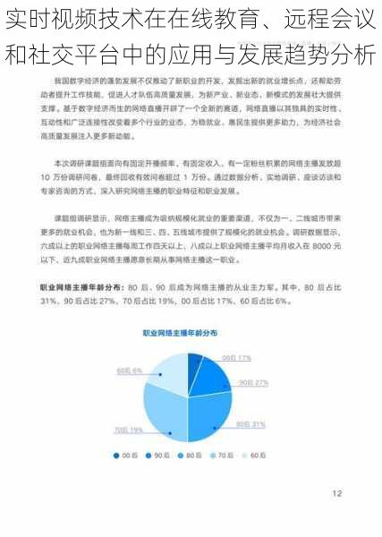 实时视频技术在在线教育、远程会议和社交平台中的应用与发展趋势分析