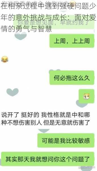 在相亲过程中遇到强硬问题少年的意外挑战与成长：面对爱情的勇气与智慧