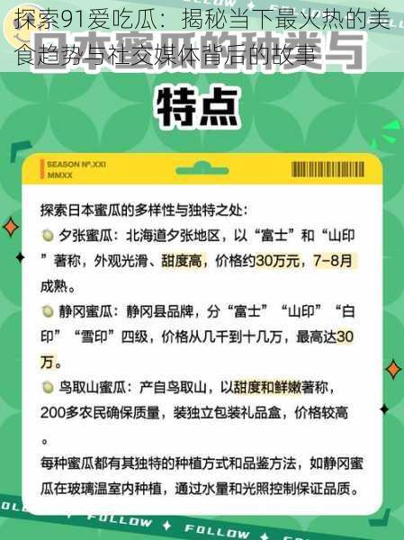 探索91爱吃瓜：揭秘当下最火热的美食趋势与社交媒体背后的故事