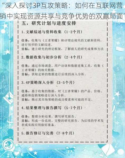 “深入探讨3P互攻策略：如何在互联网营销中实现资源共享与竞争优势的双赢局面”