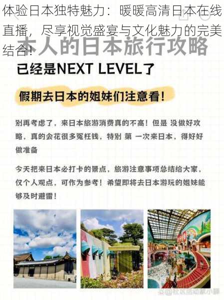 体验日本独特魅力：暖暖高清日本在线直播，尽享视觉盛宴与文化魅力的完美结合！