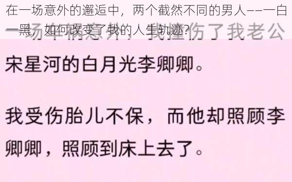 在一场意外的邂逅中，两个截然不同的男人——一白一黑，如何改变了我的人生轨迹？