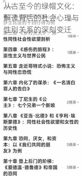 从古至今的绿帽文化：解读背后的社会心理与性别关系的深刻变迁