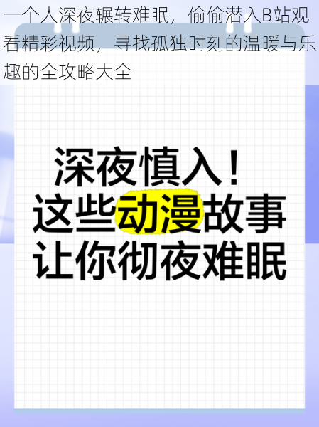 一个人深夜辗转难眠，偷偷潜入B站观看精彩视频，寻找孤独时刻的温暖与乐趣的全攻略大全